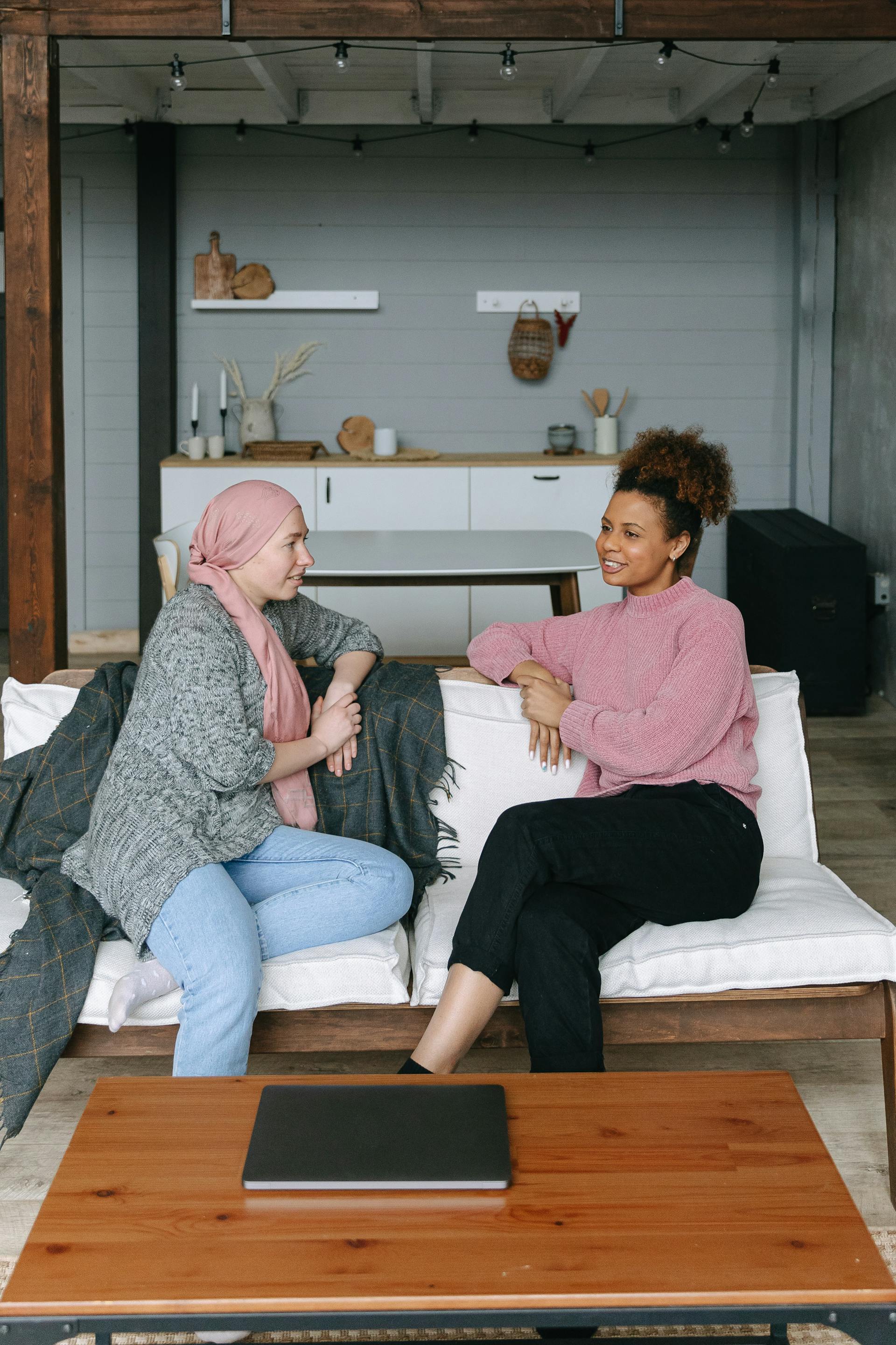 Two people having a supportive conversation
