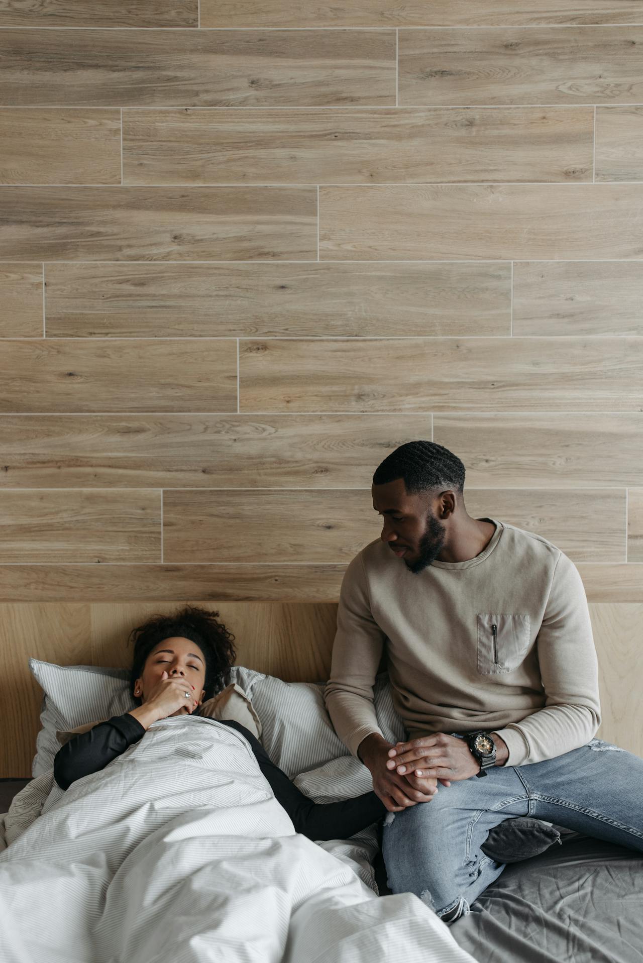 A couple supporting each other during recovery